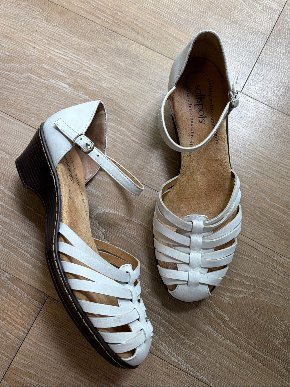Softspots Tatianna Strappy Ankle-Wrap Wedge Sandals